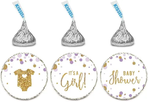 Miniatura 9 de Andaz Press Colección de fiesta de baby shower con purpurina dorada y lavanda, banderín colgante con cuerda, Welcome Baby!, 5 pies, 1 juego