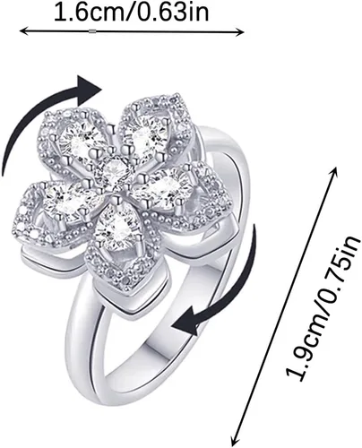 Miniatura 8 de Sunflower Ring Spinning Fidget Rings for Anxiety Open Adjustable Spinner Sun Ring Creative Relieving Stress Rotating Jewelry