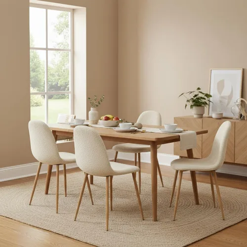 Miniatura 7 de FurnitureR Silla de comedor moderna tapizada de cuero de mediados de siglo, silla de comedor sin brazos con patas de metal negro, ahorro de espacio