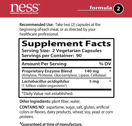 Miniatura 2 de Ness Enzymes - Digesto de almidón #2 180 cápsulas vegetales