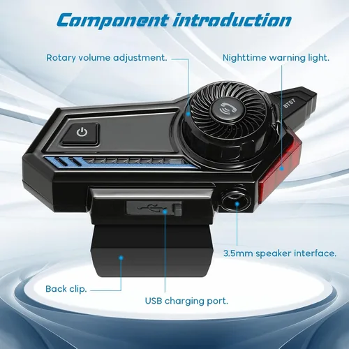 Miniatura 5 de Casco de motocicleta Bluetooth, Bluetooth 5.3 EDR inalámbrico para motocicleta, respuesta automática, auriculares de alta calidad de sonido