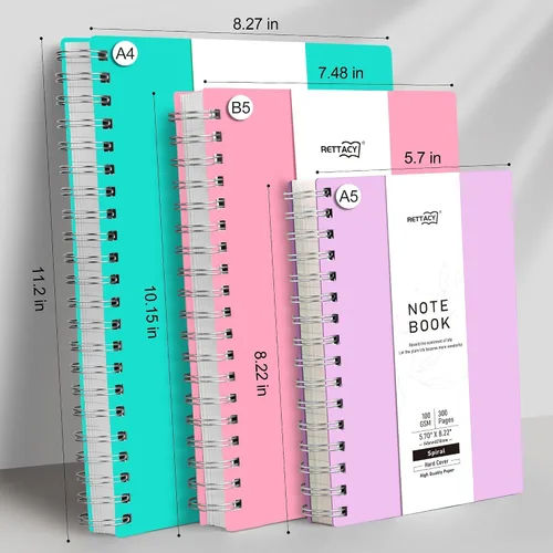 Miniatura 7 de RETTACY Cuaderno de viñetas punteado, 300 páginas, tamaño grande A4 (20,8 cm × 28,4 cm), papel grueso de 100 gsm, cubierta flexible de plástico, Lila