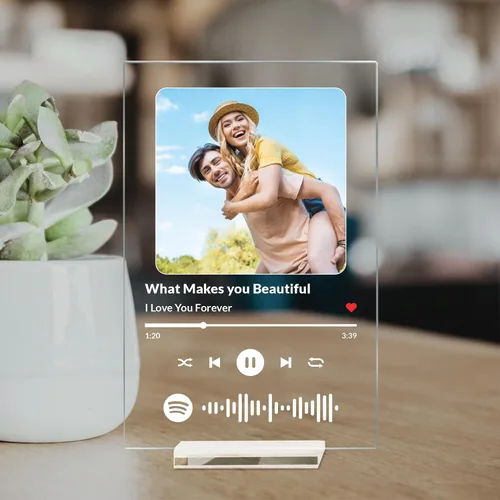 Miniatura 6 de Regalos personalizados para mujeres y hombres – Placa de canción de Spotify acrílica personalizada con foto – Regalos para parejas – Tarjeta