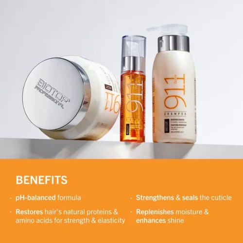 Miniatura 7 de Biotop Professional 911 Champú de quinua para mujeres y hombres, champú nutritivo sin sulfato con aceite de argán, fabricado con proteína de quinua