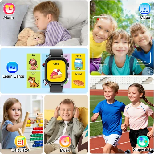 Miniatura 7 de MOFGDNI Reloj inteligente para niños con 39 juegos, cámara incorporada, grabadora de video, alarma, calculadora, podómetro y varios fondos