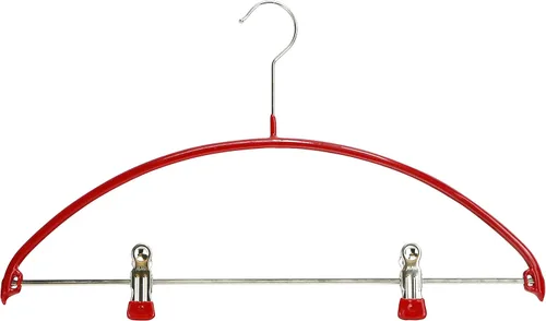 Miniatura 10 de Mawa by Reston Lloyd Percha de ropa de metal antideslizante europeo, soporte de hombro suave y clips ajustables para pantalones, 1 pieza, negro