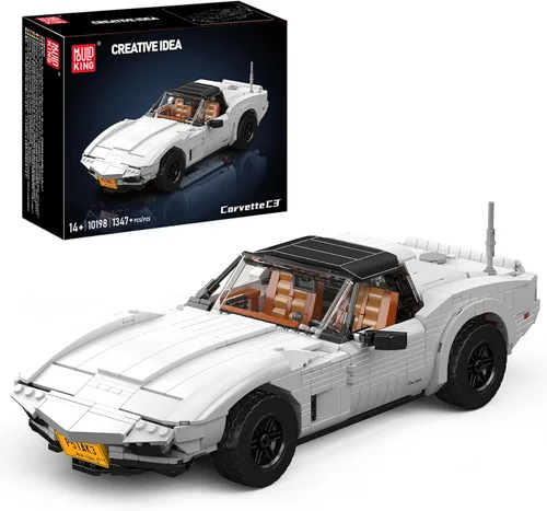 Mould King 10198 Kit de construcción de modelo de coche deportivo, juego de bloques de construcción de automóvil clásico vintage con 1347 piezas,
