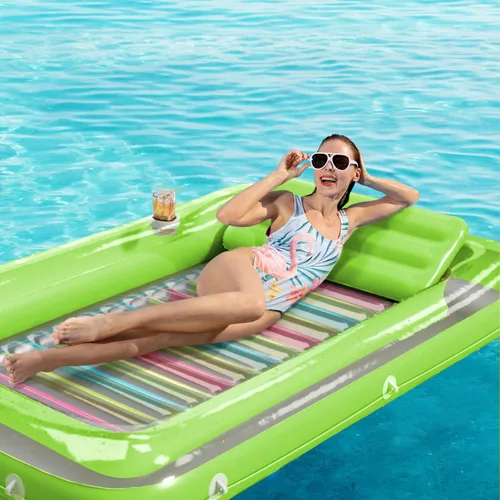 Miniatura 6 de Jasonwell - Flotador inflable para piscina, 4 en 1, almohadilla de bronceado para adultos, relajarse en la piscina, flotador lleno de juguetes