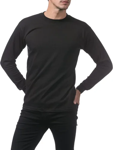 Miniatura 4 de Pro Club Paquete de 3 camisetas de manga larga de algodón pesado para hombre