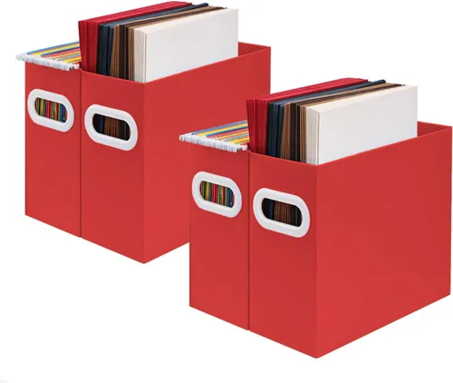 Miniatura 15 de Organizador de archivos colgante, organizador de carpetas de archivos de cartón para tamaño carta, caja de almacenamiento de documentos