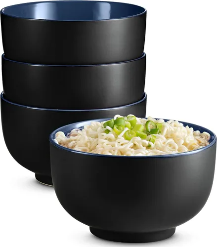 KooK Tazón para ramen, cuencos japoneses, cuencos de fideos, tazón grande para sopa, cerámica, gran capacidad, para ramen, pho, udon, soba y apto