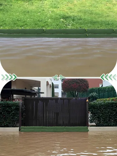Miniatura 7 de 4 bolsas de arena de 3 x 6 pulgadas de largo para inundaciones – Tubo de lona gruesa para protección contra inundaciones con banda elástica, tubo