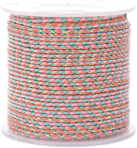Miniatura 7 de Beadthoven - Cuerda de algodón de macramé de 21.8 yardas (0.067 in), cuerda de algodón torcido colorido para manualidades, tejer, colgar en la Morado