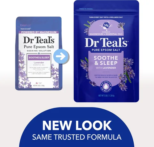Miniatura 3 de Dr Teal's - Solución de baño de sal de Epsom, Calma y sueño, lavanda, 3 libras