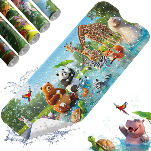 Miniatura 27 de XIYUNTE Alfombra de Baño para Bebé para Bañera Antideslizante Alfombra de Baño para Niños - 40''x16'' Extra Larga Alfombra de Bañera para Bebé
