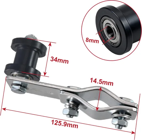 Miniatura 3 de Ajustador tensor de cadena con guía de tensor de cadena de 8 mm para bicicleta motorizada de 49 cc, 60 cc, 66 cc, 80 cc Dirt Bike ATV bicicletas