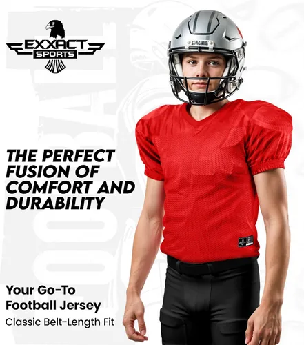 Miniatura 4 de Exxact Sports Camiseta de práctica de fútbol para niños, estilo profesional, ligera y transpirable, de malla, para niños