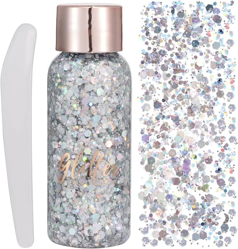 Miniatura 14 de Brillantina gruesa líquida con lentejuelas de sirena, para sombra de ojos, gel corporal, festival, cosmético para cara, uñas, maquillaje, de larga