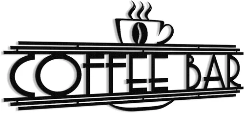 Miniatura 4 de XORT Letrero de café de metal para decoración de pared, arte de pared de metal para cafetería, barra de café y té de metal negro, para colgar