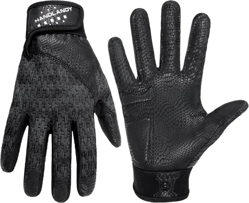 Miniatura 17 de HANDLANDY Guantes de bateo de béisbol para adultos y jóvenes, guantes de bateo de sóftbol con agarre transpirable para hombres, niños y niñas Blanco