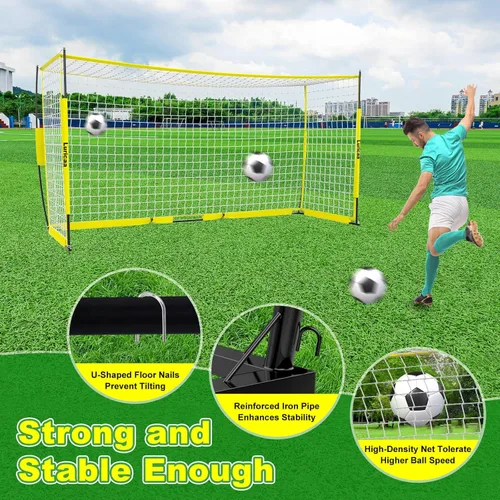Miniatura 3 de Portería de fútbol plegable, 12×6 pies / 16×7 pies. Portería de fútbol portátil para el patio trasero, con configuración rápida, incluye 1 bolsa