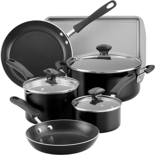 Miniatura 9 de Farberware Cookstart DiamondMax - Juego de sartenes antiadherentes, apto para lavavajillas, 8.25 pulgadas y 10 pulgadas, color plateado