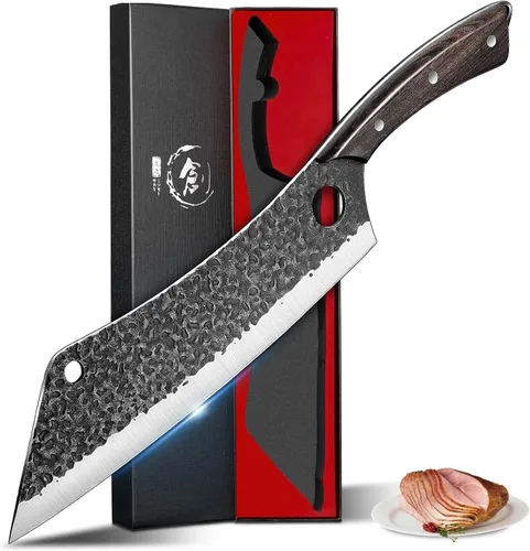 PURPLEBIRD Cuchillo japonés para rebanar pechuga de 11 pulgadas, cuchillo de carnicero para cortar carne, cuchillos de carne de alta resistencia de