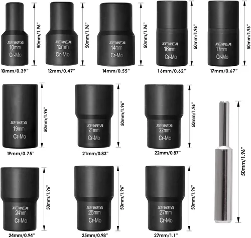 Miniatura 6 de XEWEA Juego de 12 extractores de tuercas de oreja, 1/2 pulgada, extractor de bloqueo de rueda para quitar daños, congelados, oxidados, pernos 12