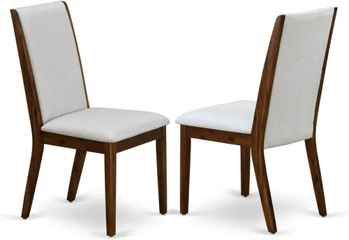 Miniatura 12 de East West Furniture LAP1T47 Lancy Parson - Juego de 2 sillas de comedor tapizadas de tela de lino color sable claro, color negro