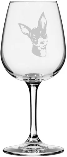 Miniatura 232 de Copa de vino de 12.75 onzas con diseño de perro grabado