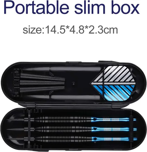 Miniatura 7 de Darts Metal Tip Set - 3 Pack Professional 22 Grams Steel Tip Darts with Slim Case Black Purple Blue Aluminum Shafts 9 Flights 50 Rubber O'Rings 1