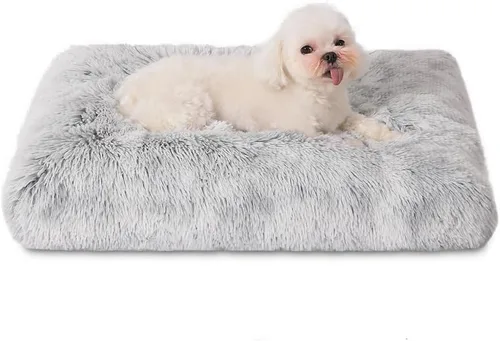Miniatura 28 de Bedfolks Cama Impermeable para Jaula de Perro, Cama de Felpa para Perros con Funda Lavable Extraíble, Almohadón de Jaula de Perro de Piel Sintética
