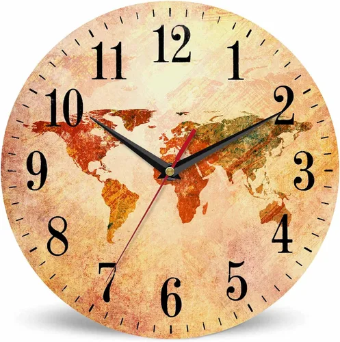 Miniatura 12 de Mxocom Reloj de pared con diseño de oso con texto en inglés "The Brown Bear Welcomes and Waves a Paw de 10 pulgadas, silencioso, sin tictac