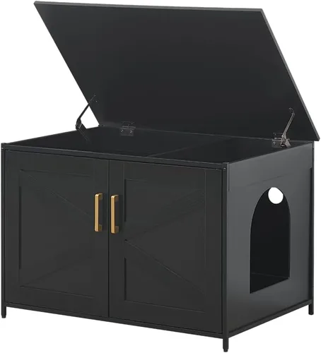 Miniatura 21 de unipaws Muebles Gabinete para Caja de Arena de Gatos, Baño para Gatos, Cubierta de Caja de Arena Oculta, Gabinete para Gato Grande, Cajas de Arena