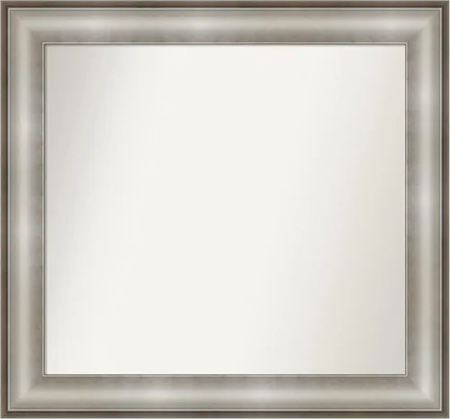 Miniatura 319 de Amanti Art Espejo de baño plateado para sobre fregadero, 28 x 47 pulgadas, espejo rectangular de plata imperial, marco de madera tradicional de gran