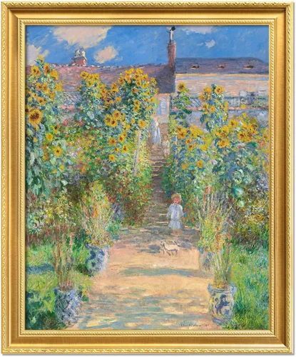 Miniatura 163 de IPIC - Reproducción artística de los lirios de agua de Claude Monet 1906, impresiones giclée coinciden con el marco dorado clásico, arte de pared