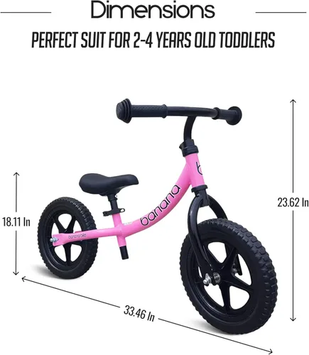 Miniatura 3 de Bicicleta de equilibrio Banana Bike - Bicicleta ligera para niños pequeños - Sin pedal con manillar y asiento ajustables - Bicicleta de Rosa