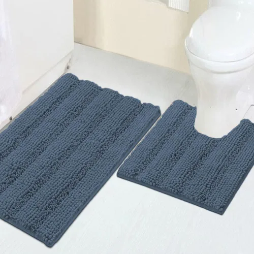 Miniatura 22 de Turquoize Alfombras de Baño de Chenilla Peludas Alfombra de Baño Antideslizante Gruesas Alfombras Peludas para Baño Chenilla Juego de Alfombra