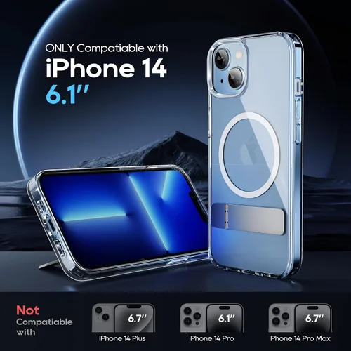 Miniatura 2 de Funda magnética para iPhone 14 de 6.1 pulgadas (2022), soporte delgado con protector de pantalla compatible con Magsafe a prueba de golpes