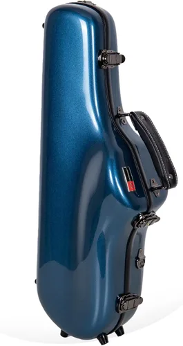 Miniatura 3 de Crossrock Estuche para saxofón alto de fibra de vidrio con correas de mochila en color azul