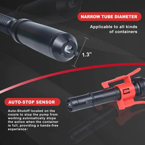 Miniatura 6 de Bomba de transferencia de combustible automática con sensor de parada automática (2.4 GPM), manguera de ingreso flexible se adapta a la mayoría