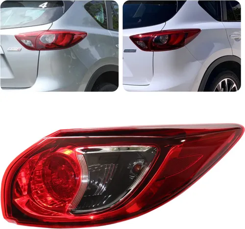 Miniatura 6 de Para 2013 2014 2015 2016 Mazda CX-5 derecha lado del pasajero halógeno luz trasera roja carcasa roja y lente humo