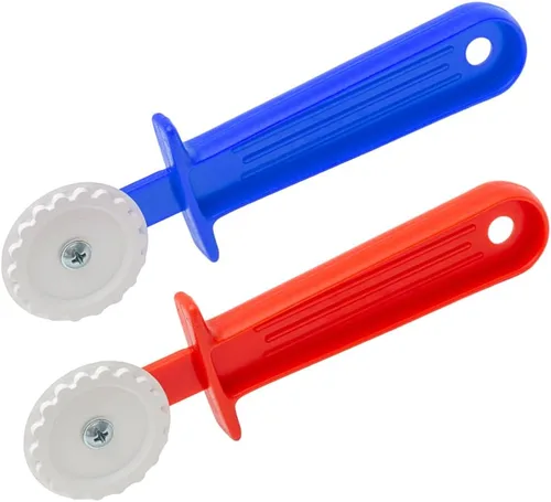 Cortador de ravioles – Rueda cortadora de pasta – Rueda de masa de plástico estriado – Crea pasta cortada y bordes estriados para hornear con
