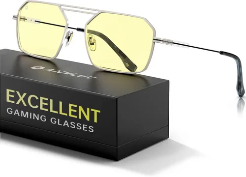 Miniatura 14 de ANYLUV Gafas de luz azul para hombres y mujeres, gafas de protección ocular para juegos, lentes de computadora con bloqueo de luz azul de metal