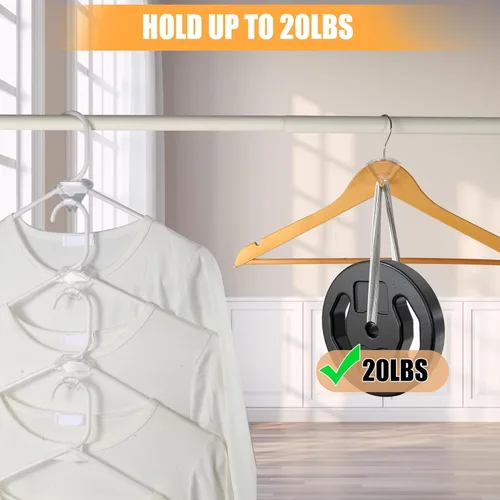 Miniatura 5 de SLMT Paquete de 30 ganchos para colgar que ahorran espacio, ganchos transparentes para colgar ropa, artículos esenciales para la habitación