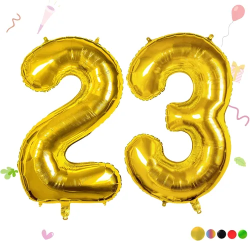 Miniatura 99 de Globos de números de 40 pulgadas del 0 al 9 dorados grandes del número 0, globos digitales para suministros de decoración de celebración de fiesta