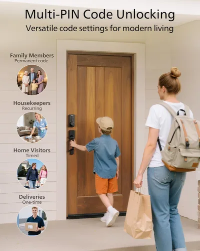 Miniatura 6 de Cerradura inteligente Wi-Fi Philips con cerrojo de puerta y manija, juego de cerradura de puerta sin llave para puerta delantera, cerradura