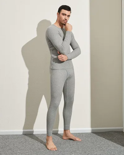 Miniatura 4 de LAPASA Men's Thermal Underwear Set Cotton Waffle Top Long Sleeve Long Johns Base Layer Shirt & Bottom Cold Weather M60
