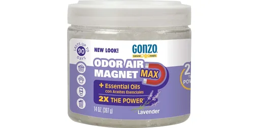 Gonzo Natural Magic Gel eliminador de olores Naturally Pure – 14 onzas – Funciona en mascotas, humo, basura, cocina, armario, baño