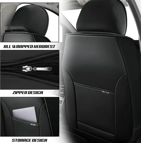 Miniatura 3 de Fundas de asiento de cuero para Nissan Murano 2003-2026, Protectores de asiento compatibles con airbag, Fundas de asiento automotrices impermeables